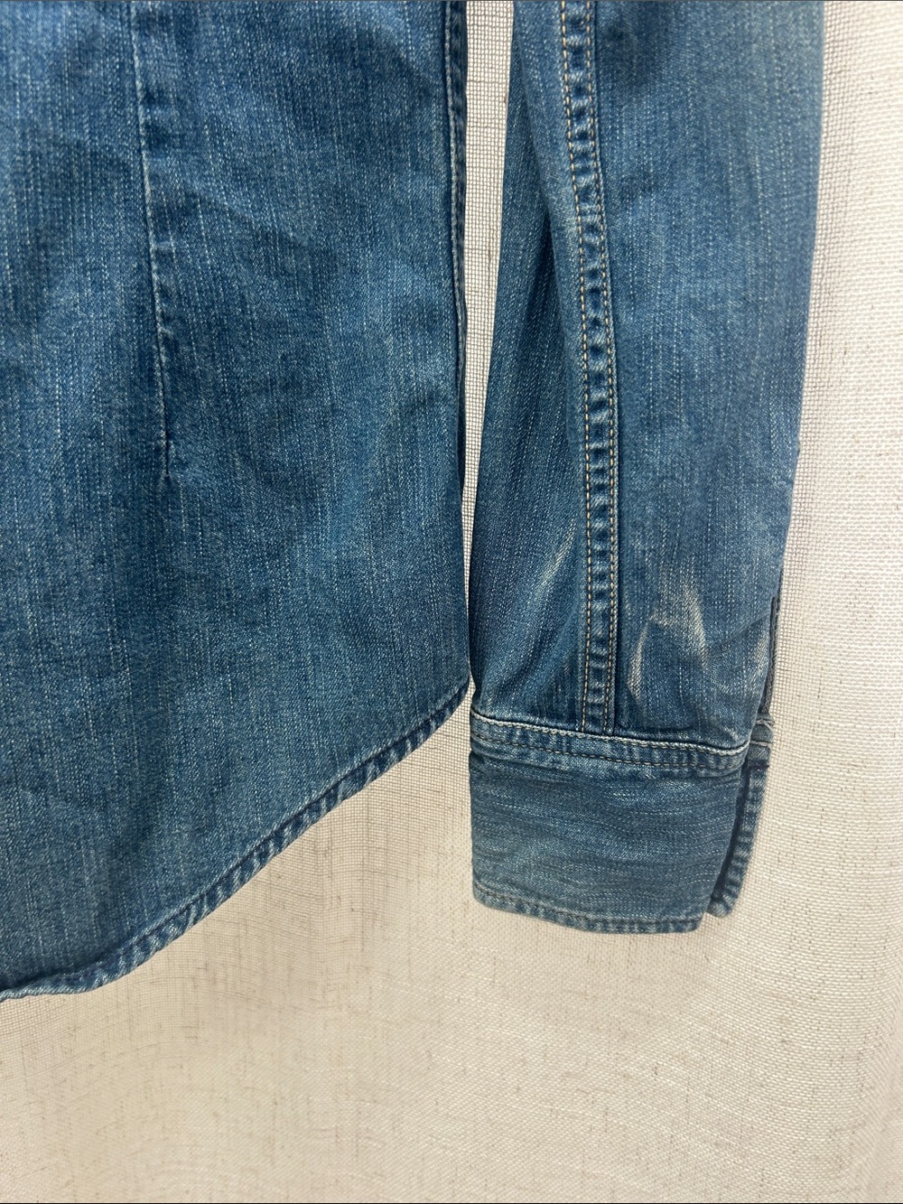 Wrangler Blue Denim Western Long Sleeve Shirt Size Small Excellent Condition - Picture 15 of 15